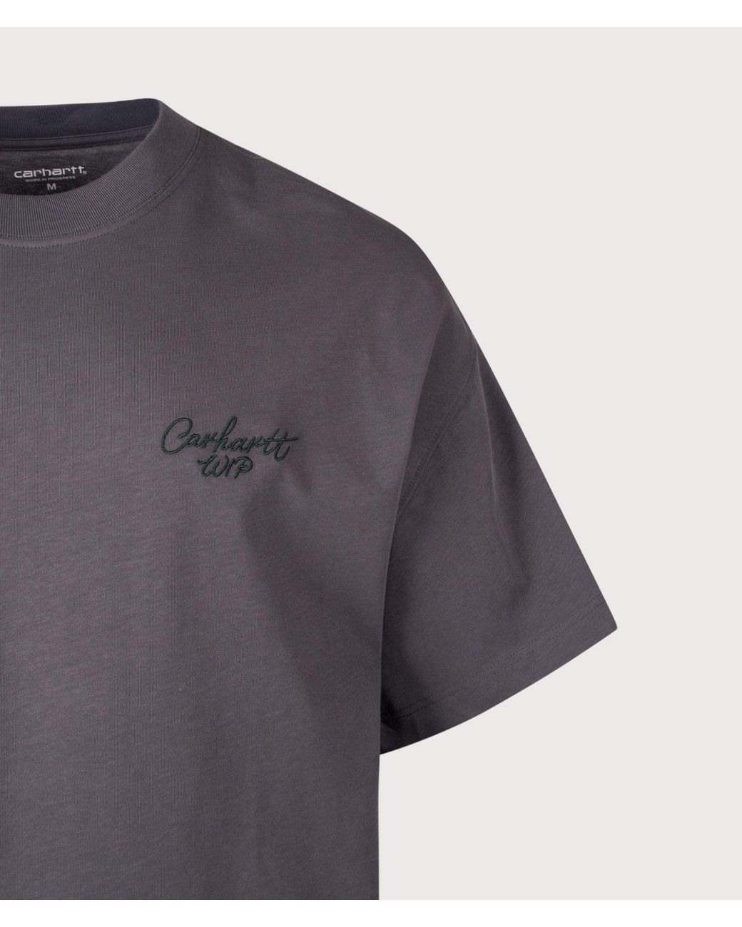 Carhartt Gray Boxy Loose Fit Signature Script T-Shirt for men