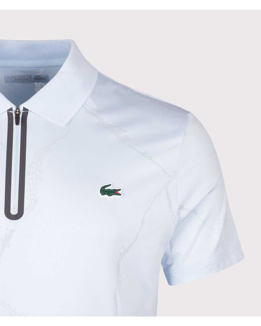 Lacoste Blue Slim Fit Ultra Dry Jacquard Crocodile Tennis Polo Shirt for men