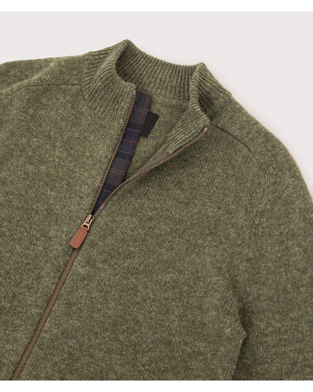 Barbour Green Regular Fit Talder Zip Through Jumper for men
