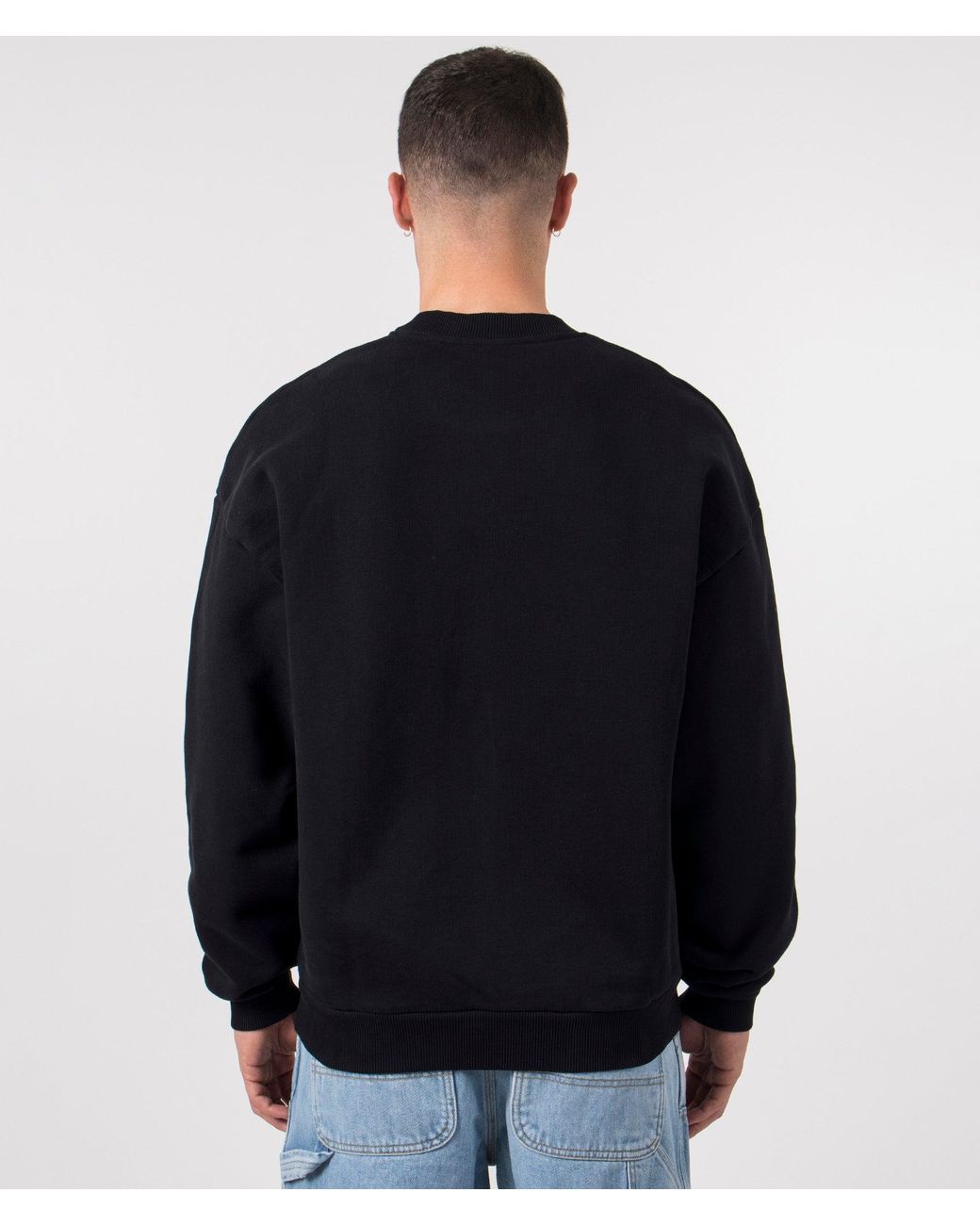 MKI Miyuki-Zoku Black Oversized Uniform Crewneck Sweatshirt for men