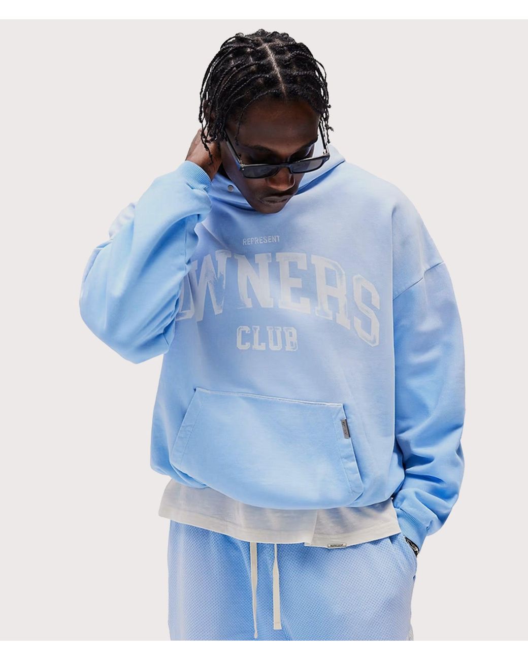 Represent Blue Oversized 2.0 Fit Owners Hoodie for men