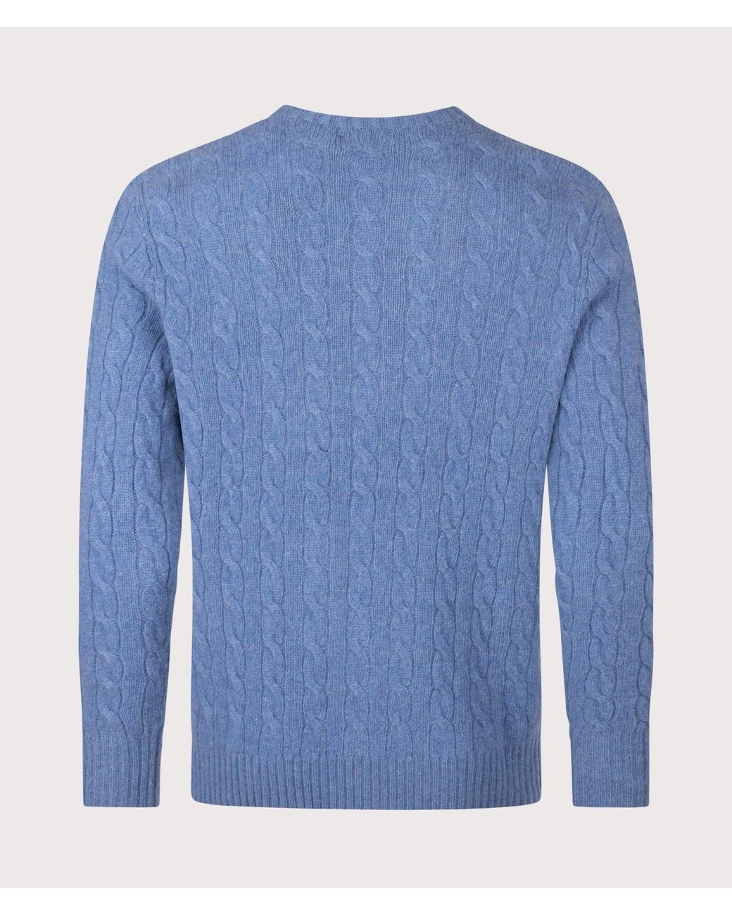 Polo Ralph Lauren Blue Cashmere Blend Cable Knit Jumper for men