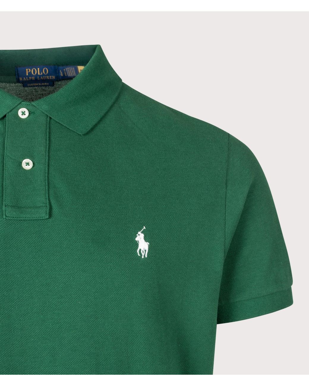 Polo Ralph Lauren Green Custom Slim Fit Mesh Polo Shirt for men