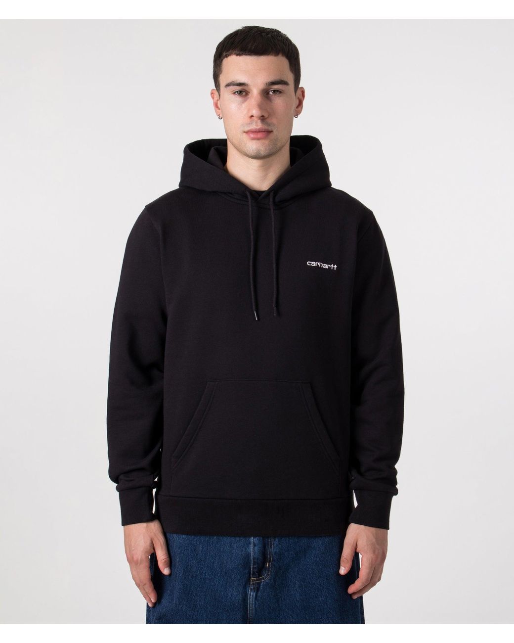 Carhartt Blue Regular Fit Script Embroidery Hoodie for men
