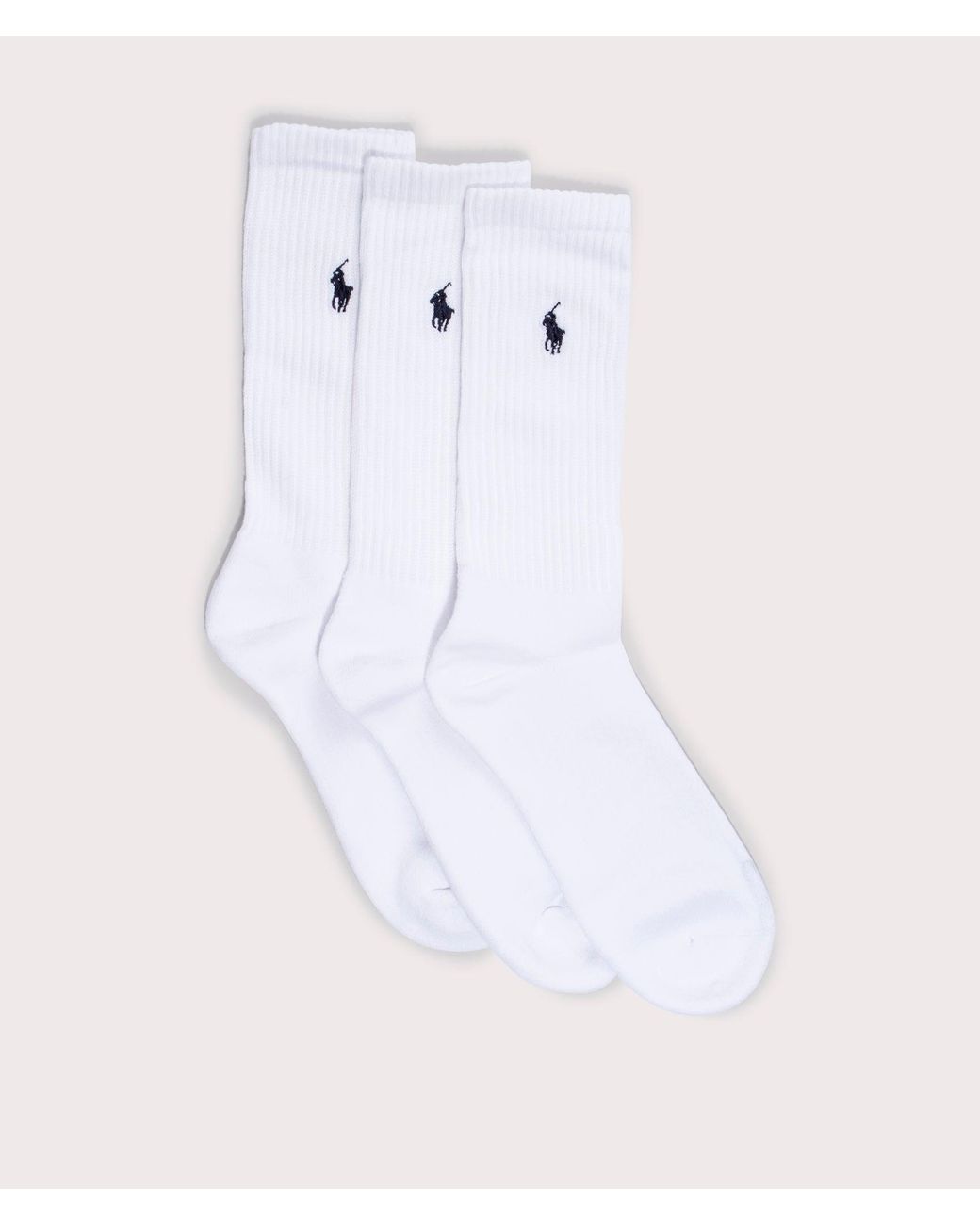 Polo Ralph Lauren White Three Pack Of Stretch Crew Socks for men