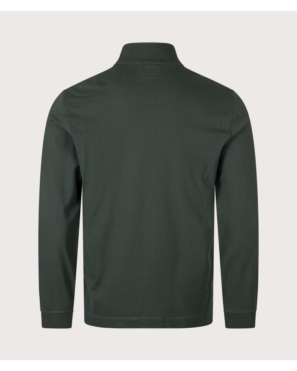 C P Company Green Stretch Piquet Quarter Zip Sweatshirt for men
