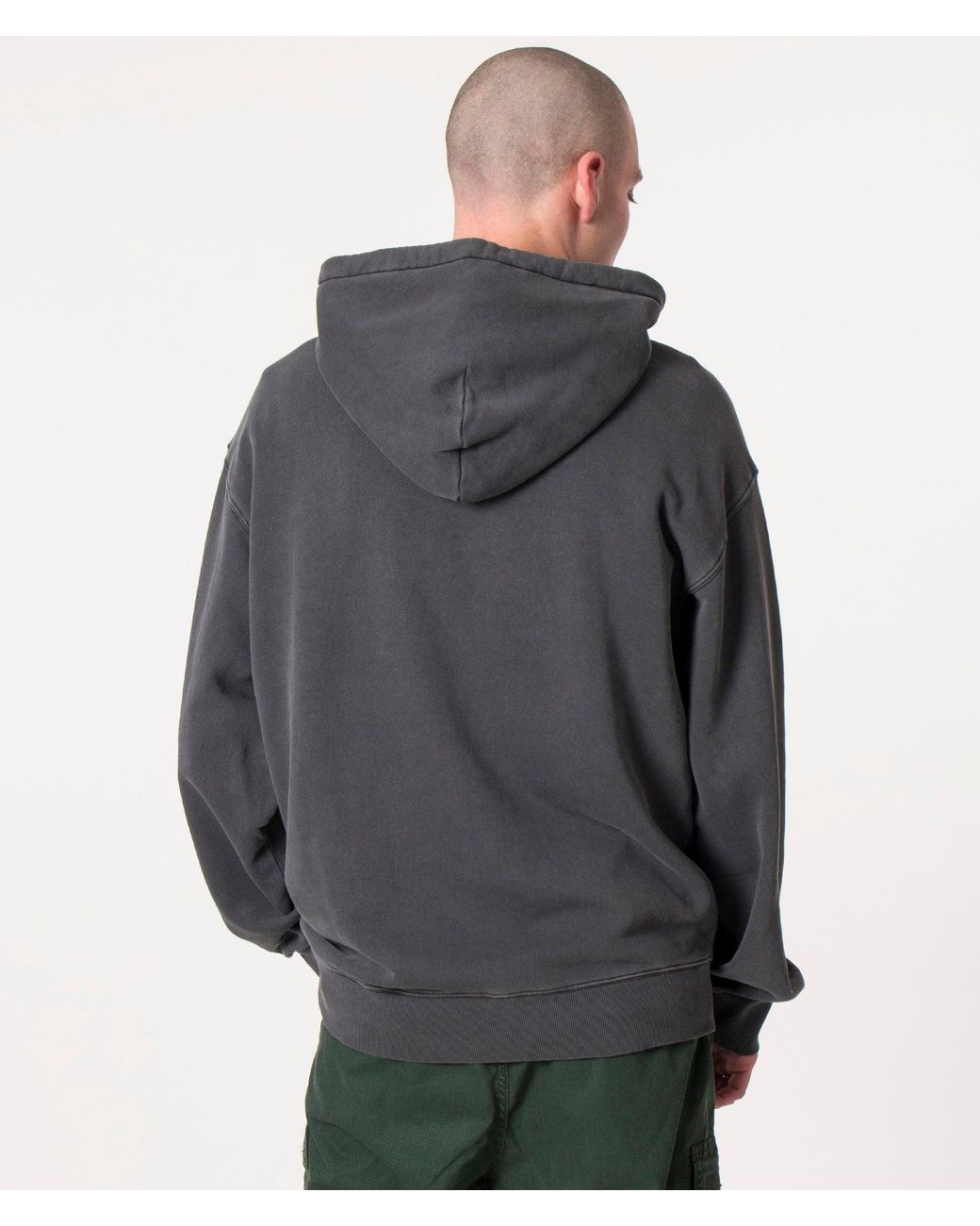 Carhartt Gray Balloon Fit Nelson Hoodie (Fits Big To Size) for men