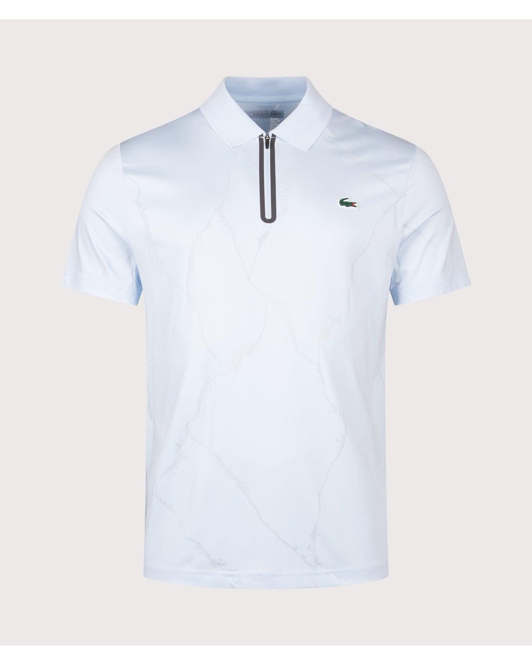 Lacoste Blue Slim Fit Ultra Dry Jacquard Crocodile Tennis Polo Shirt for men