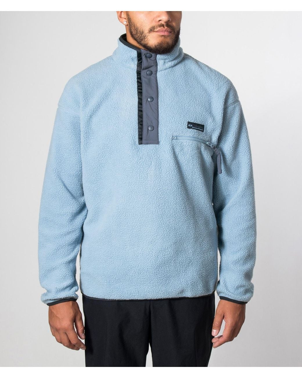 Columbia Blue Regular Fit Helvetia Ii Half Snap Fleece for men