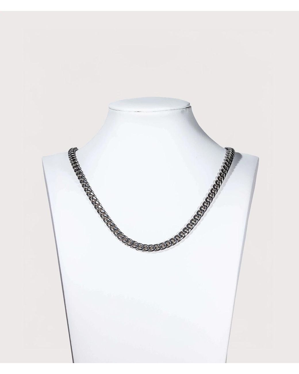 Mysterious Jeweller White Stainless Steel Cuban Link Chain 6Mm 20&Quot for men