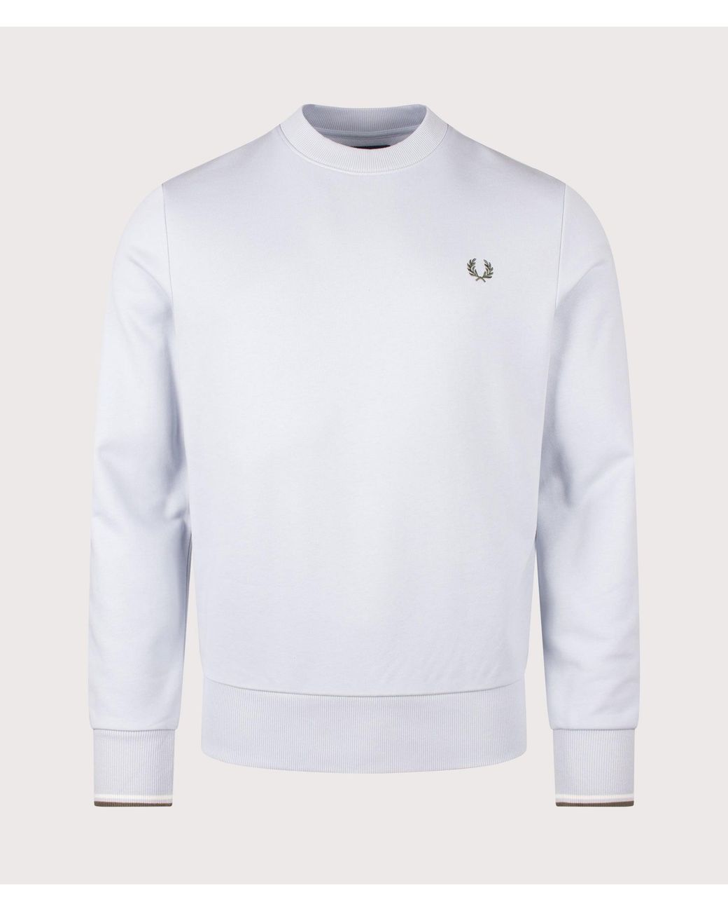 Fred Perry White Regular Fit Crew Neck Sweatshirt for men