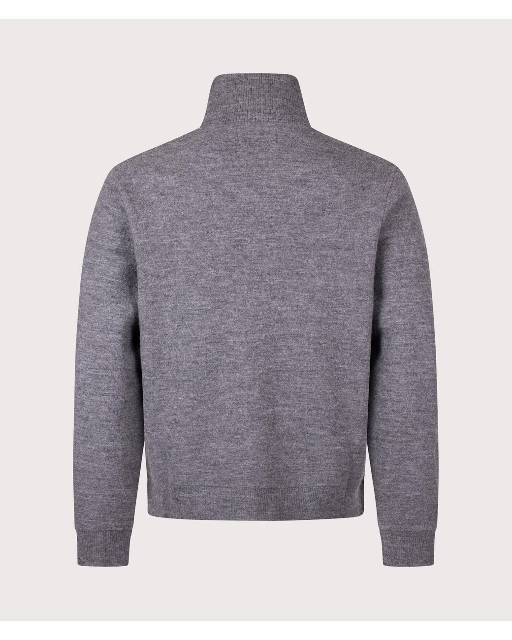 NN07 Gray Boiled Zip Through Knit Jumper for men