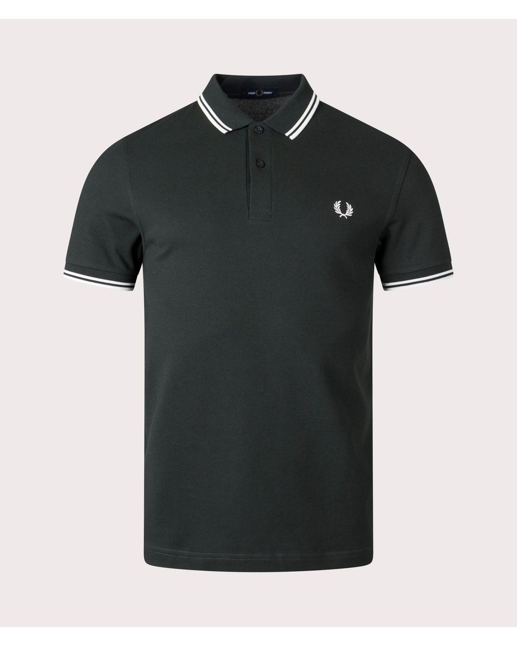 Fred Perry Black Regular Fit Twin Tipped Polo Shirt for men