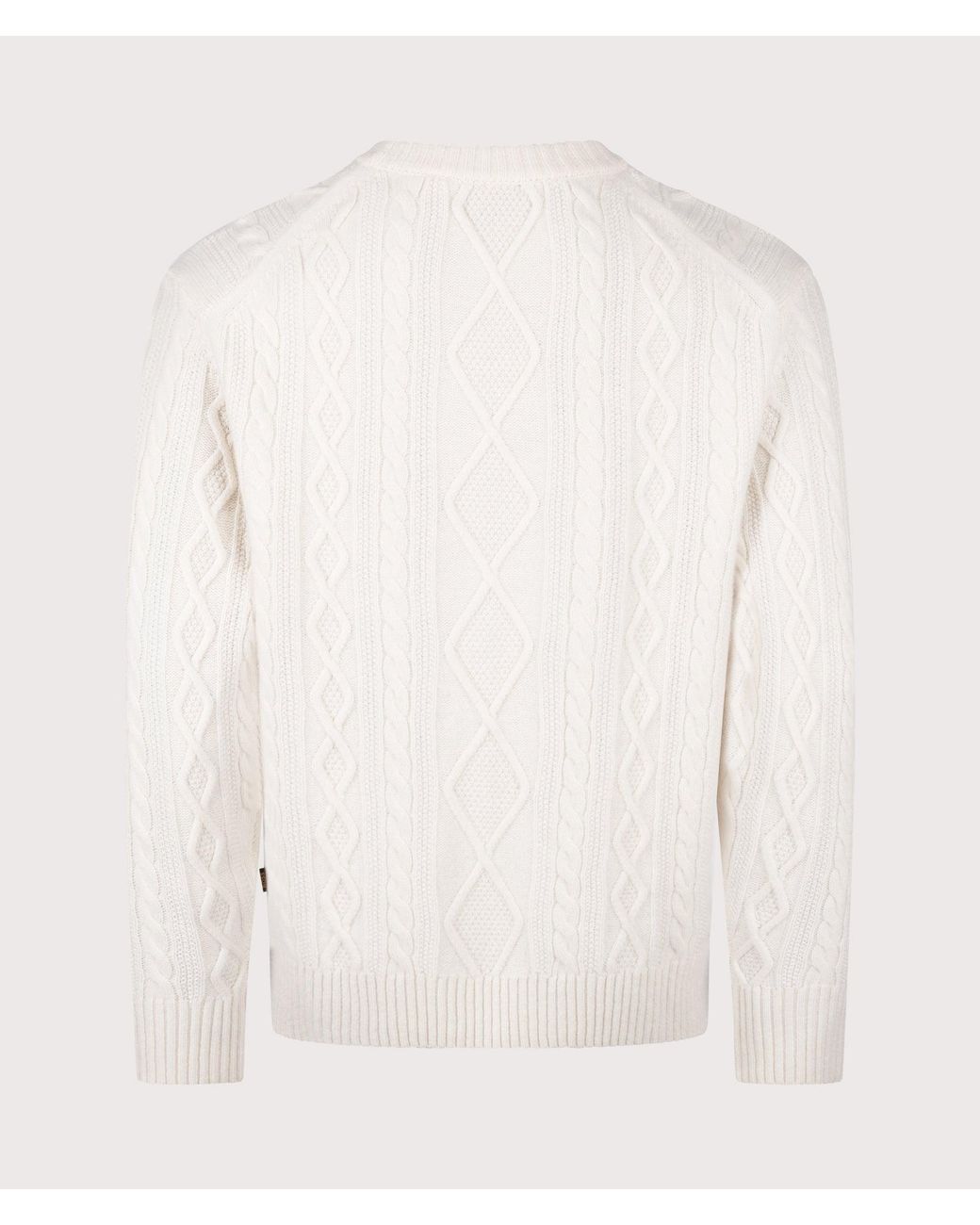 Boss White Relaxed Fit Atreccio Jumper for men