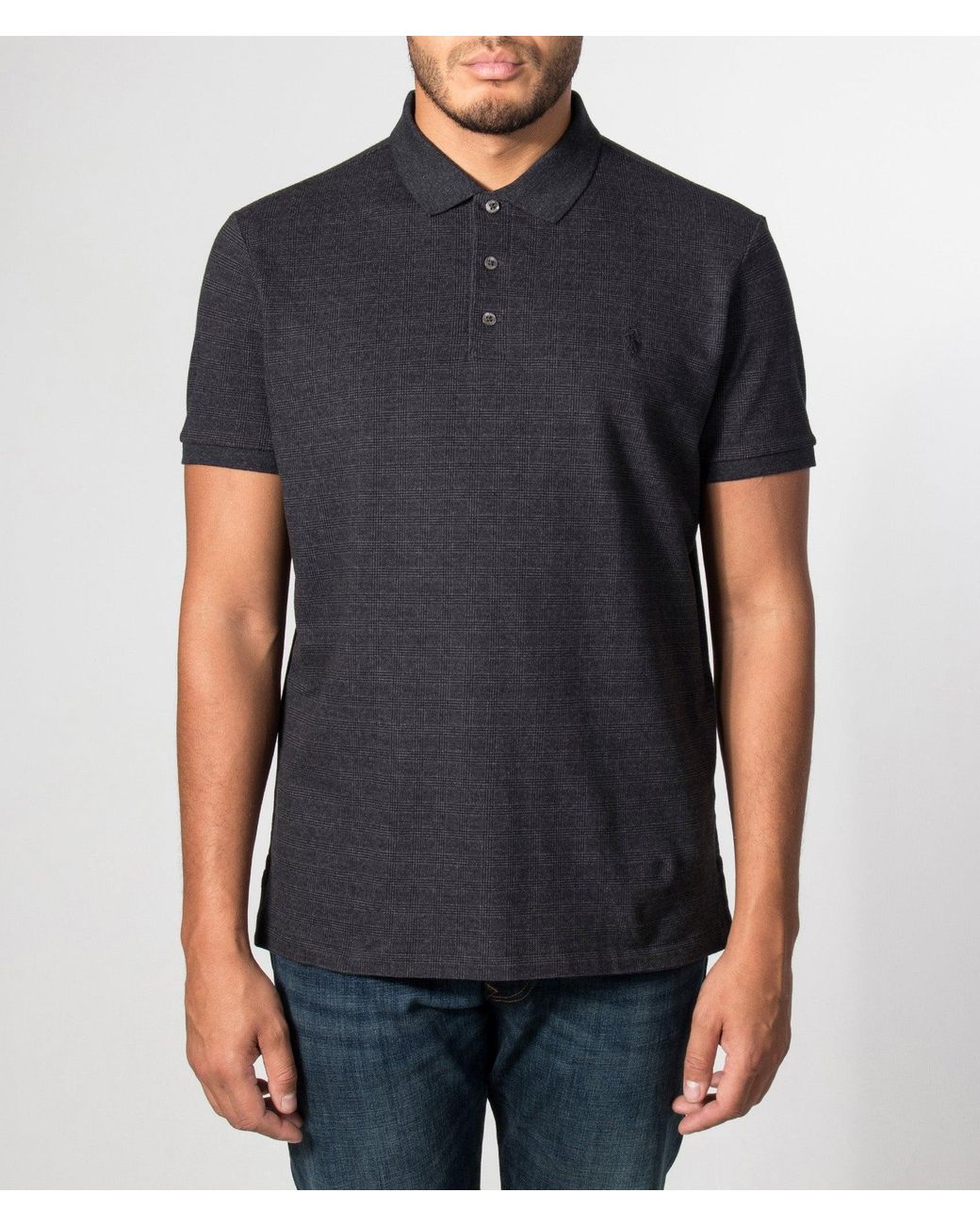 Polo Ralph Lauren Black Custom Slim Fit Stretch Mesh Polo Shirt for men