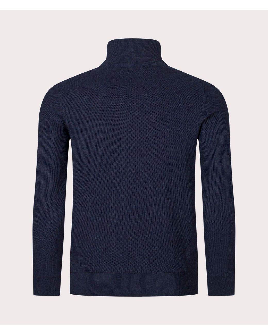 Polo Ralph Lauren Blue Quarter Zip Contrast Logo Knit for men