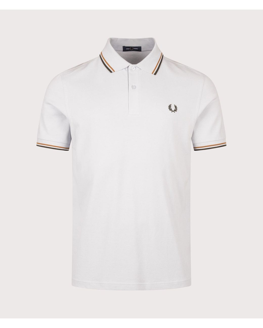 Fred Perry White Regular Fit Twin Tipped Polo Shirt for men