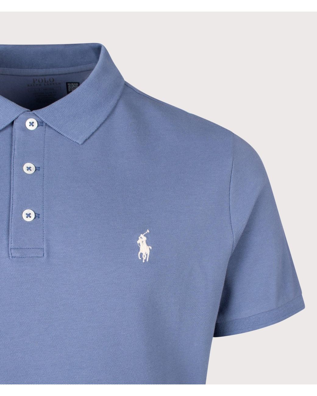 Polo Ralph Lauren Blue Custom Slim Fit Stretch Mesh Polo Shirt for men