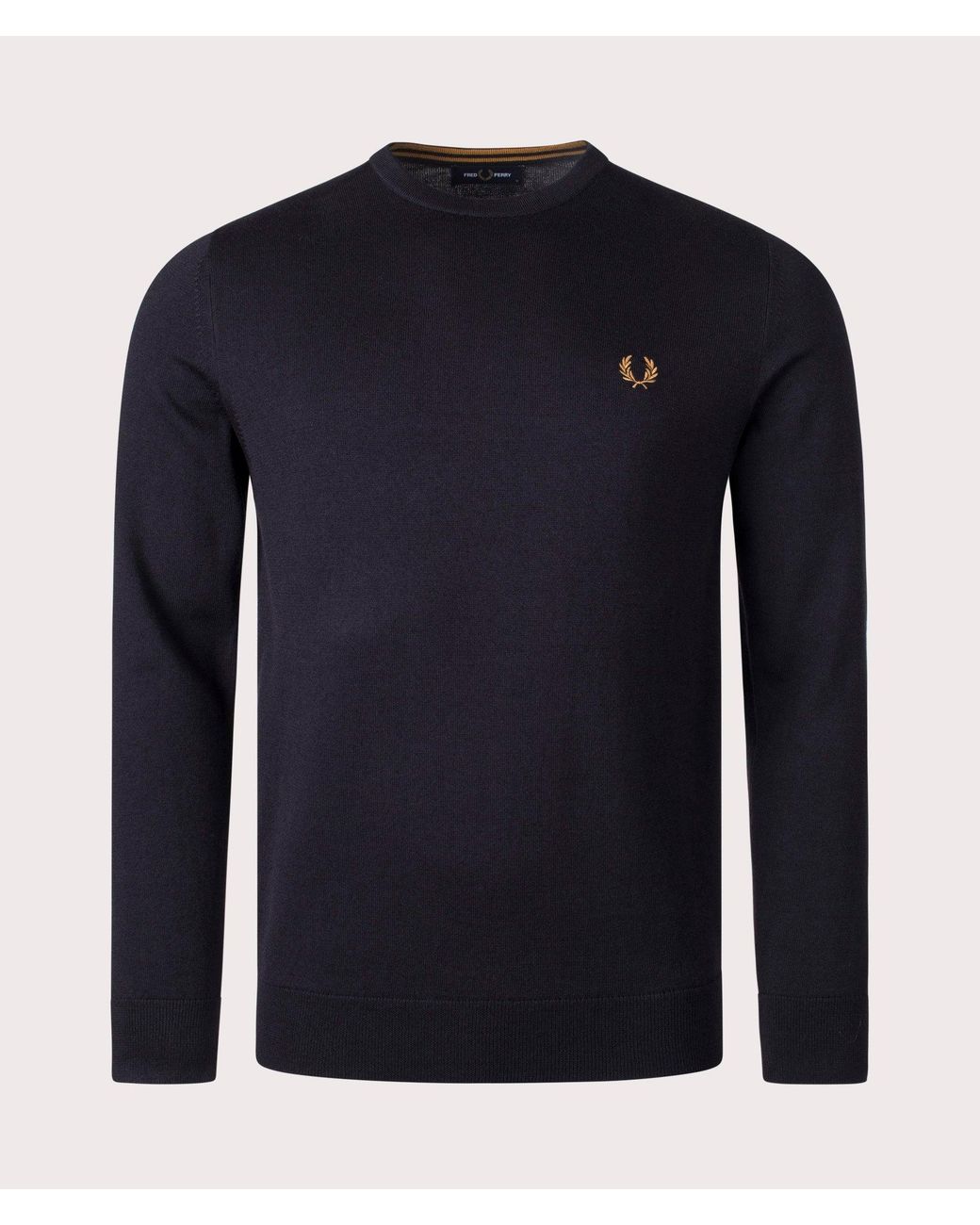 Fred Perry Blue Regular Fit Classic Crew Neck Jumper for men