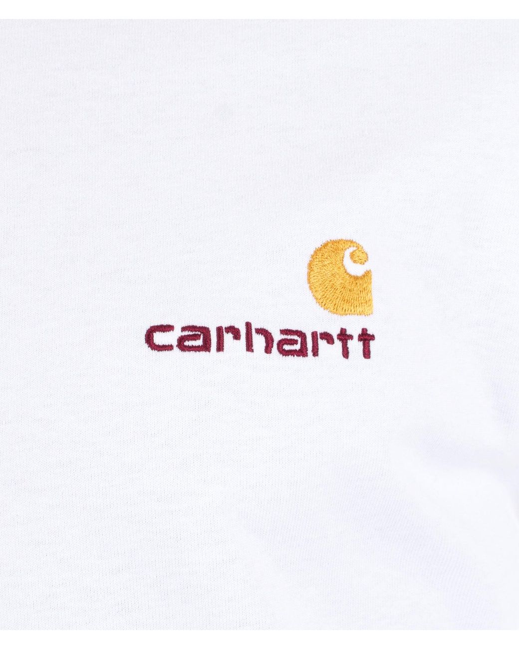 Carhartt White Loose Fit American Script Long Sleeve T-Shirt for men