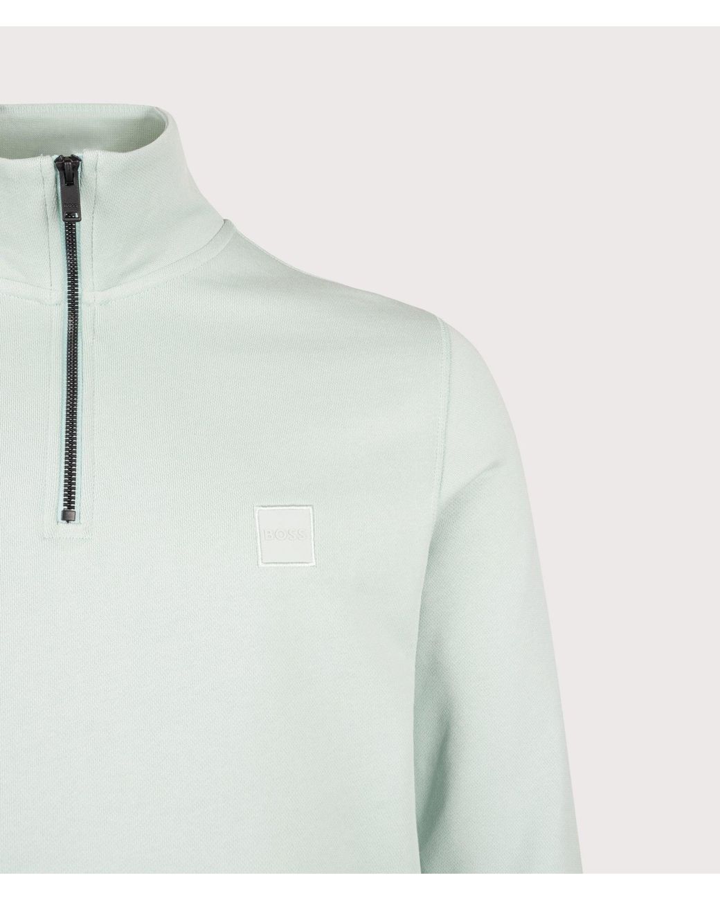 Boss Blue Regular Fit Zetrust Quarter Zip Sweatshirt for men