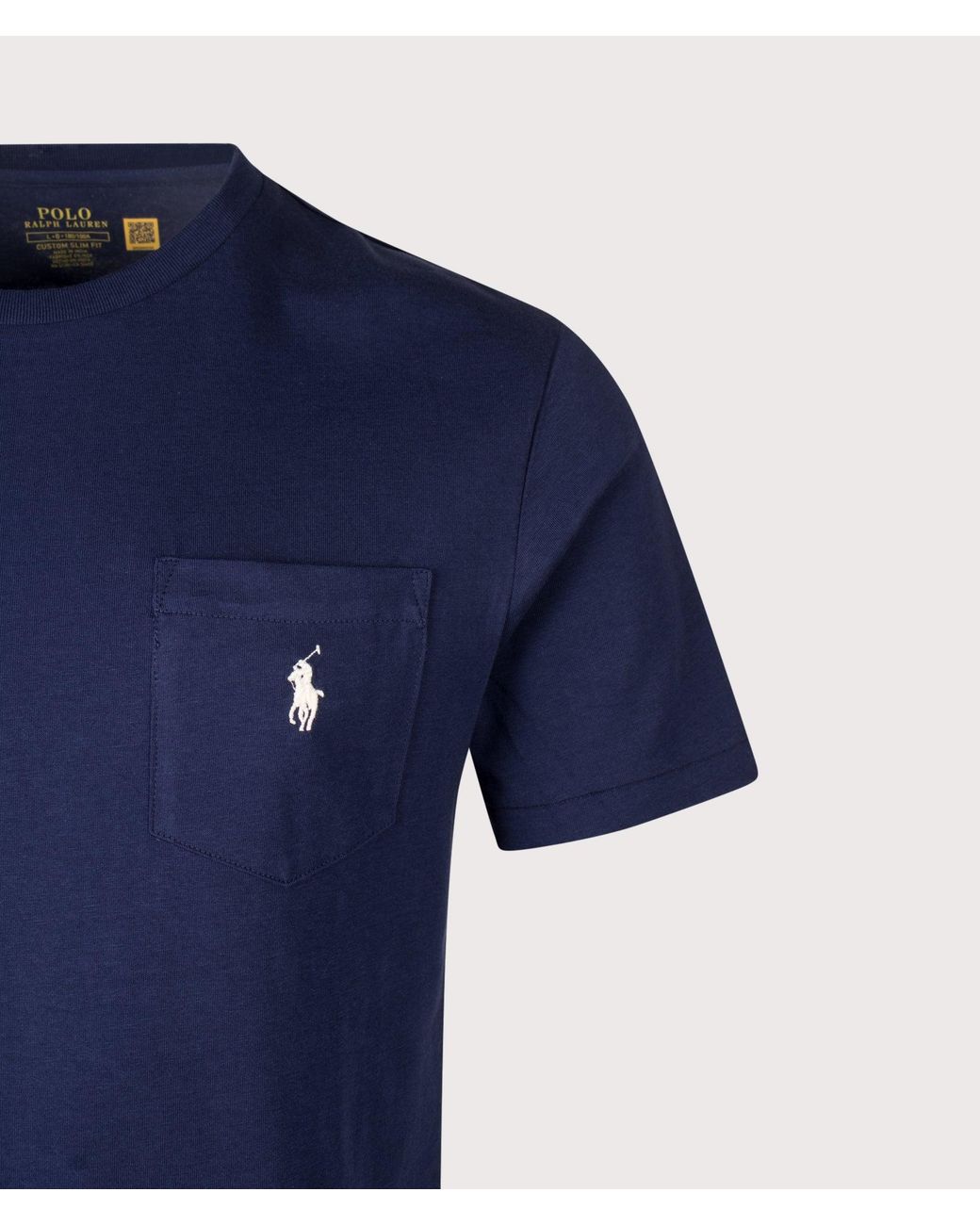 Polo Ralph Lauren Blue Custom Slim Fit Pocket T-Shirt for men
