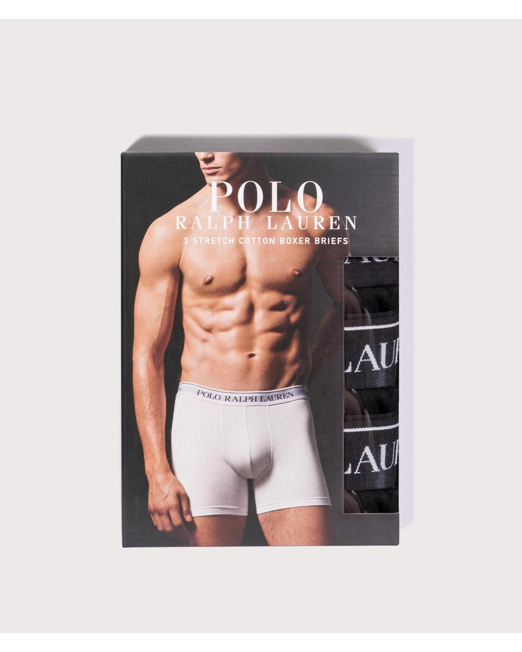 Polo Ralph Lauren Black 3 Pack Stretch Cotton Boxer Briefs for men