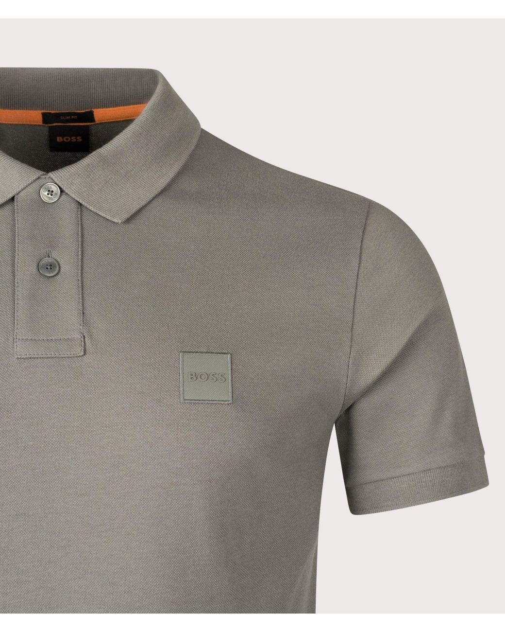 Boss Gray Slim Fit Passenger Polo Shirt for men