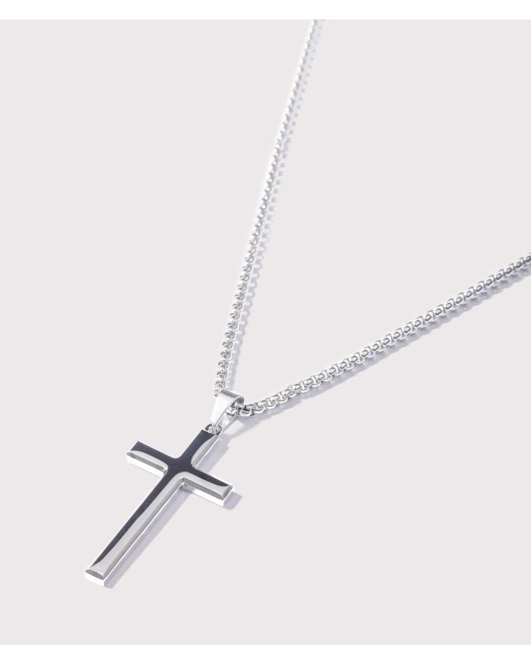 Mysterious Jeweller Natural Stainless Steel Cross Pendant 24&Quot for men
