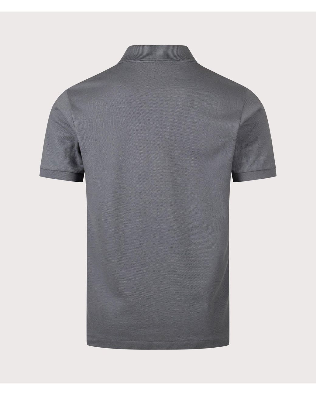 Lacoste Gray Classic Fit L1212 Croc Logo Polo Shirt for men