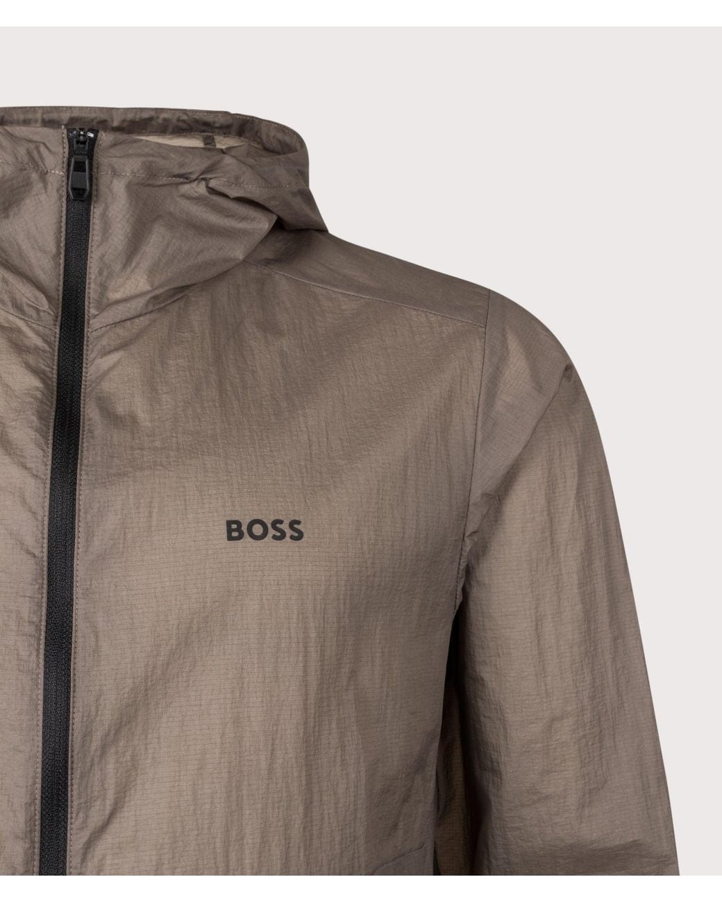 Boss Brown Regular Fit Airynix Hooded Jacket for men
