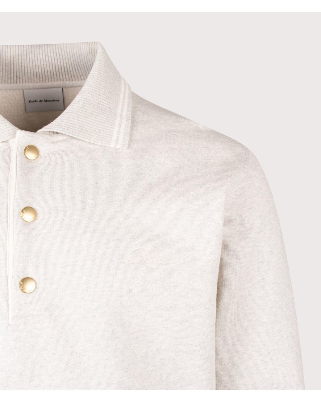 Drole de Monsieur Natural Relaxed Fit Drôle Long Sleeve Polo Shirt for men