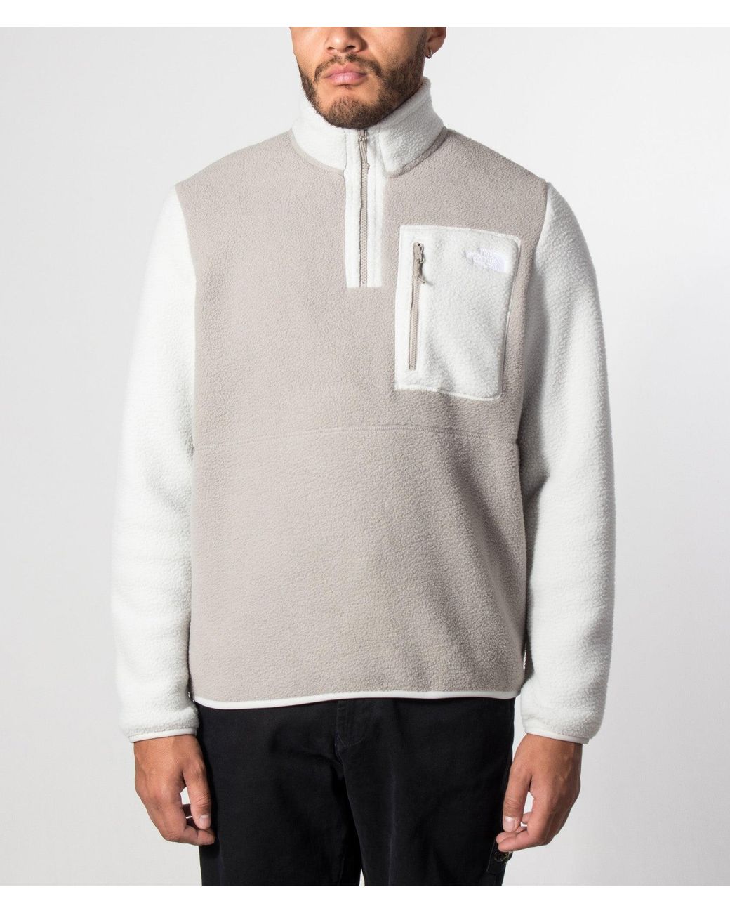 The North Face White Regular Fit Yumiori Quarter Zip Fleece for men
