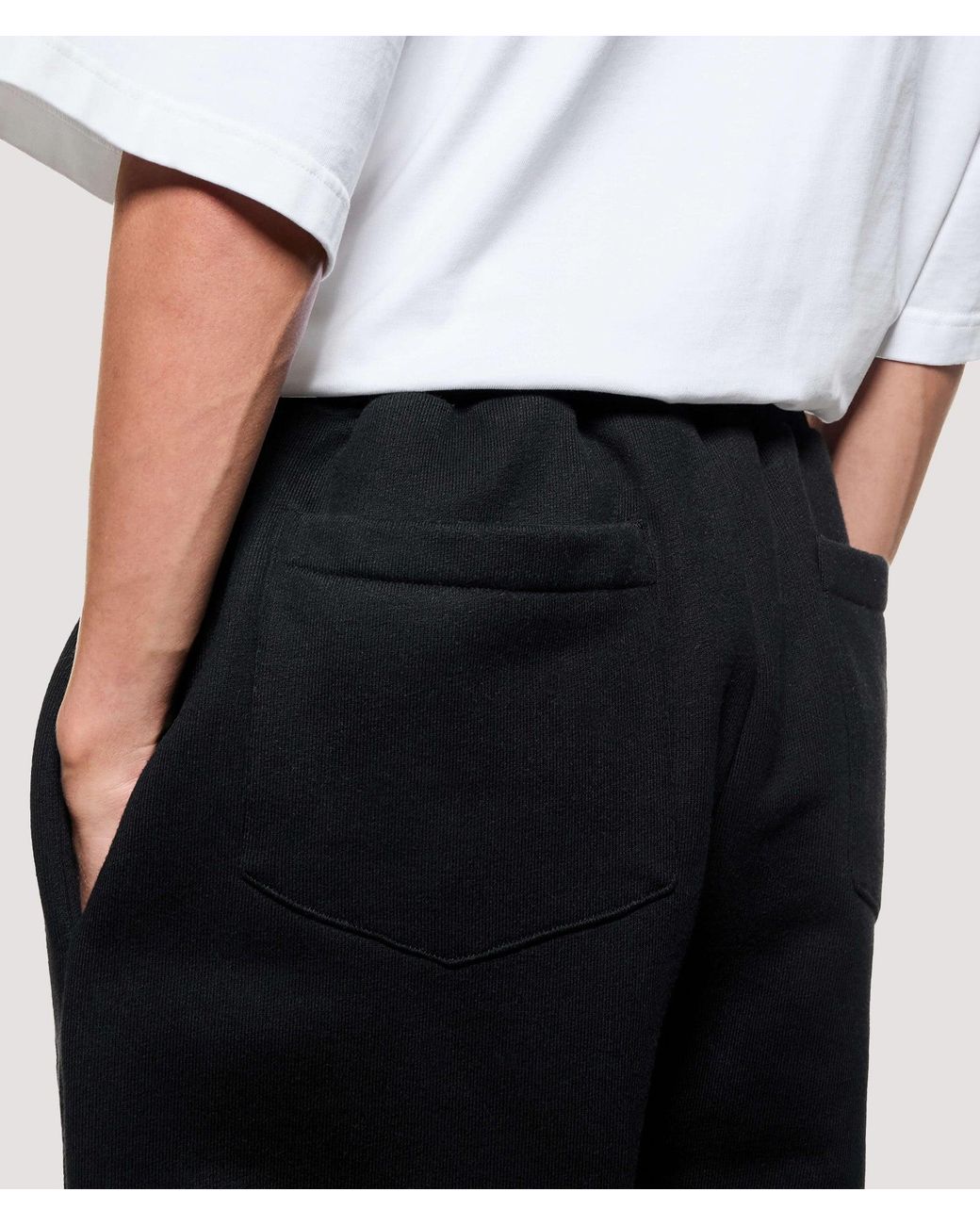 MKI Miyuki-Zoku Black Relaxed Fit 800 Gsm Superweight Wide Leg Joggers for men
