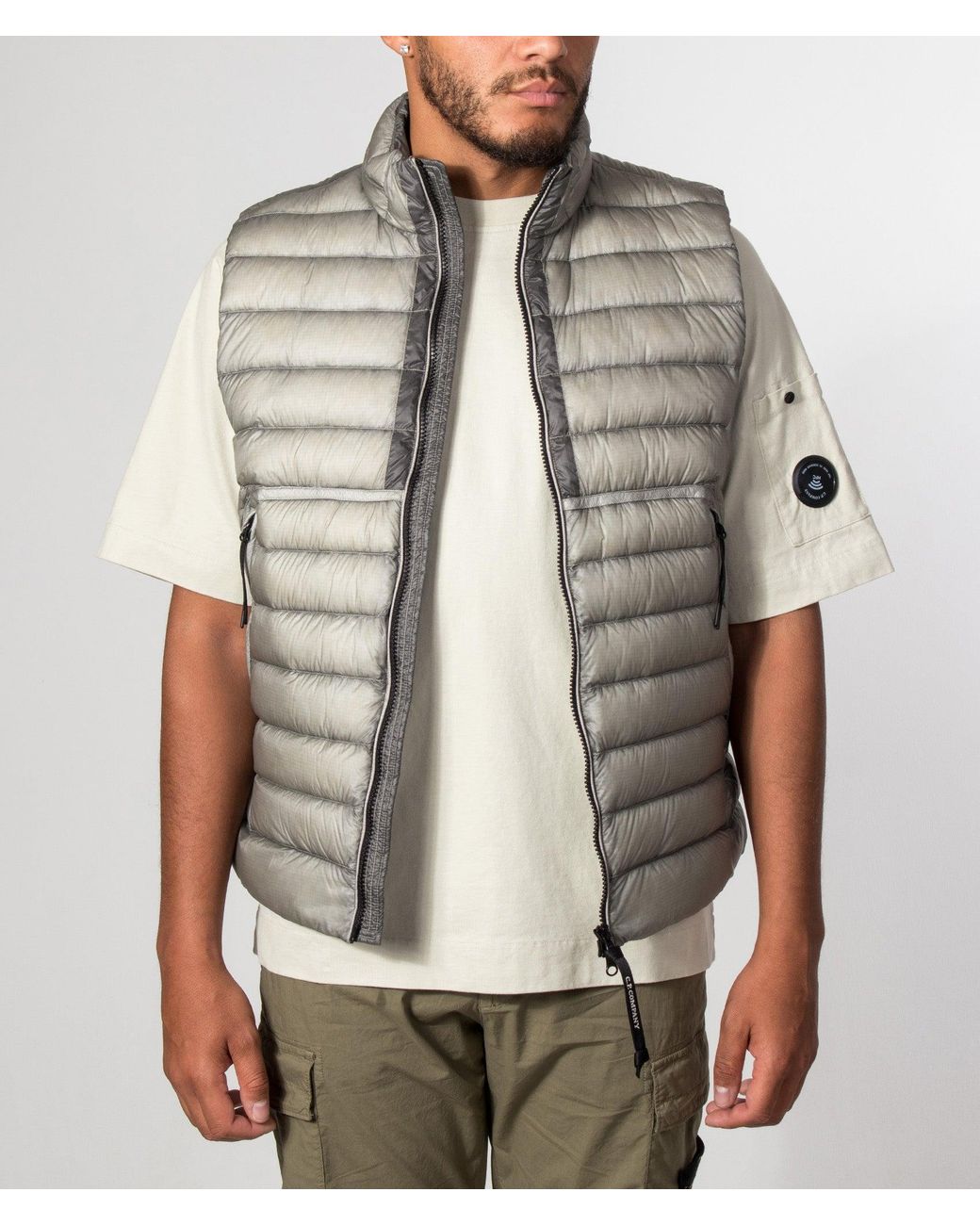 C P Company Gray D.D. Shell Down Gilet for men