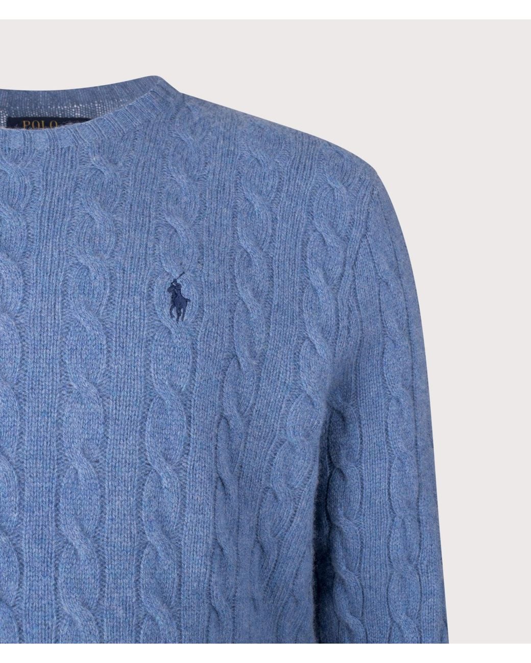 Polo Ralph Lauren Blue Cashmere Blend Cable Knit Jumper for men
