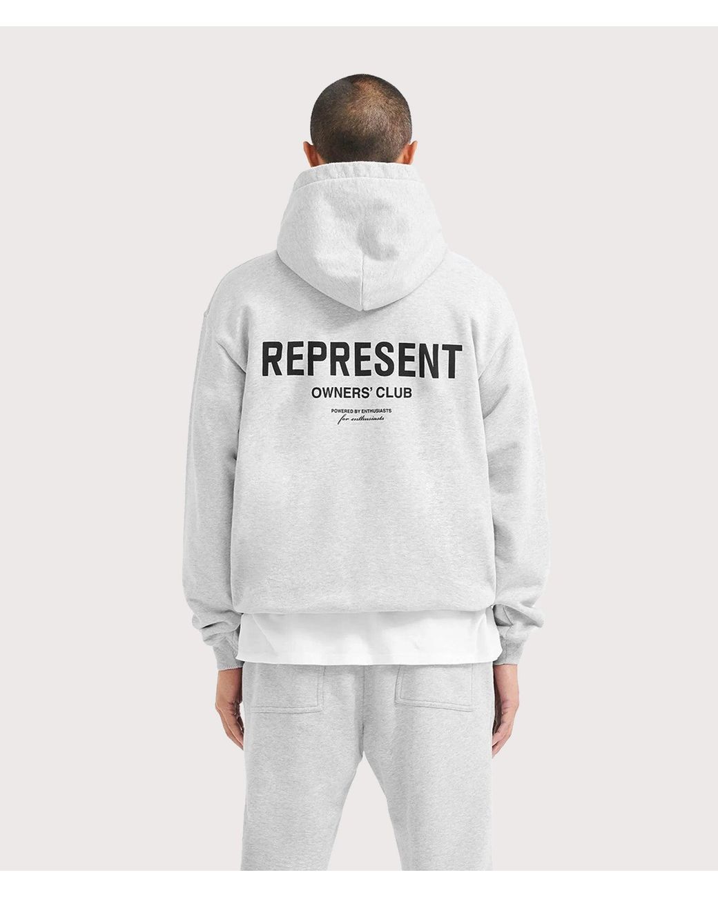Represent Gray Oversized Fit Owners Club Hoodie for men
