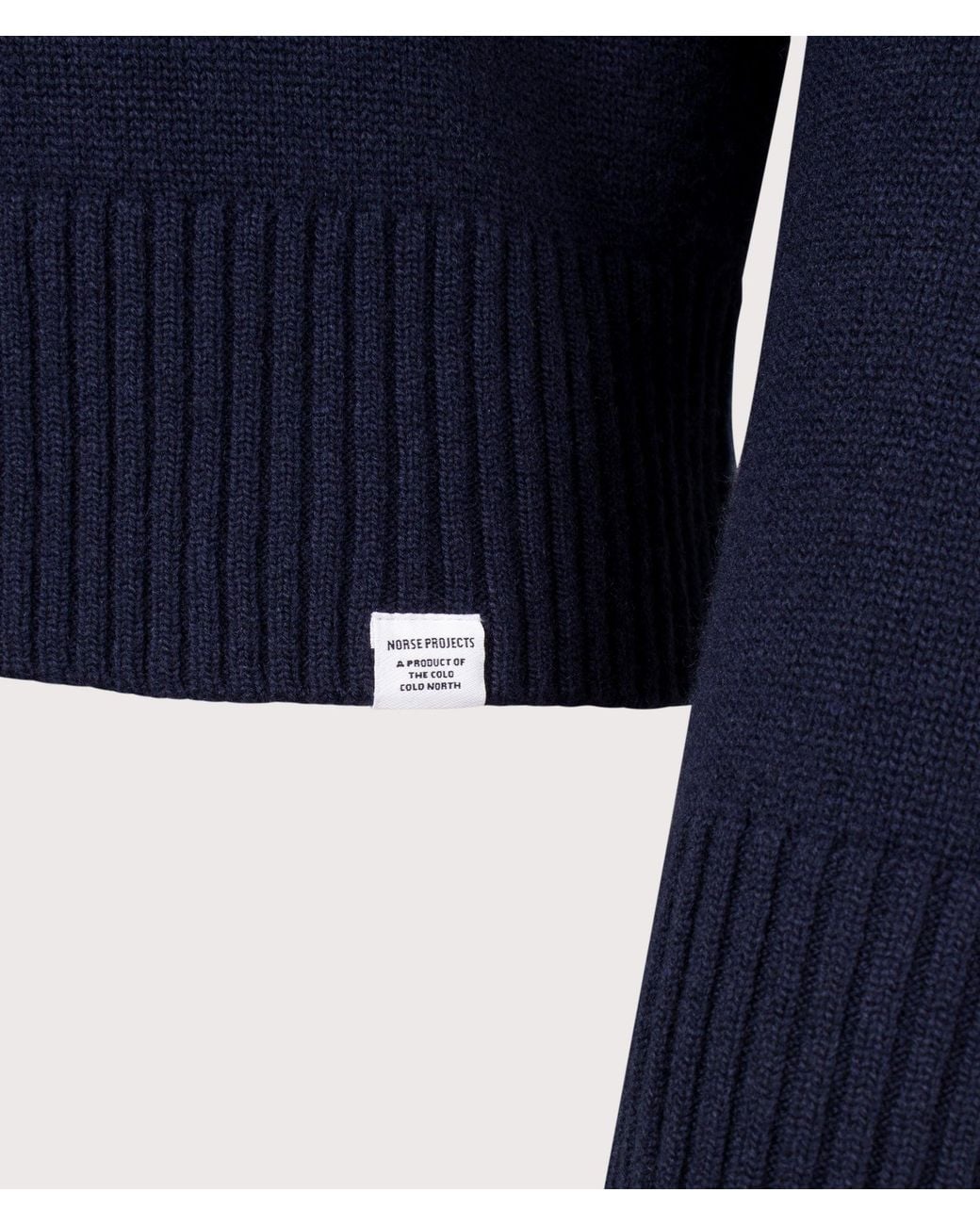 Norse Projects Blue Relaxed Fit Ristinge Long Sleeve Merino Knitted Polo Shirt for men