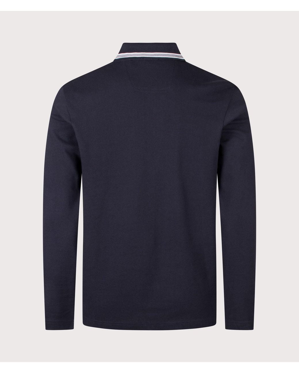 Boss Blue Regular Fit Plisy Long Sleeve Polo Shirt for men