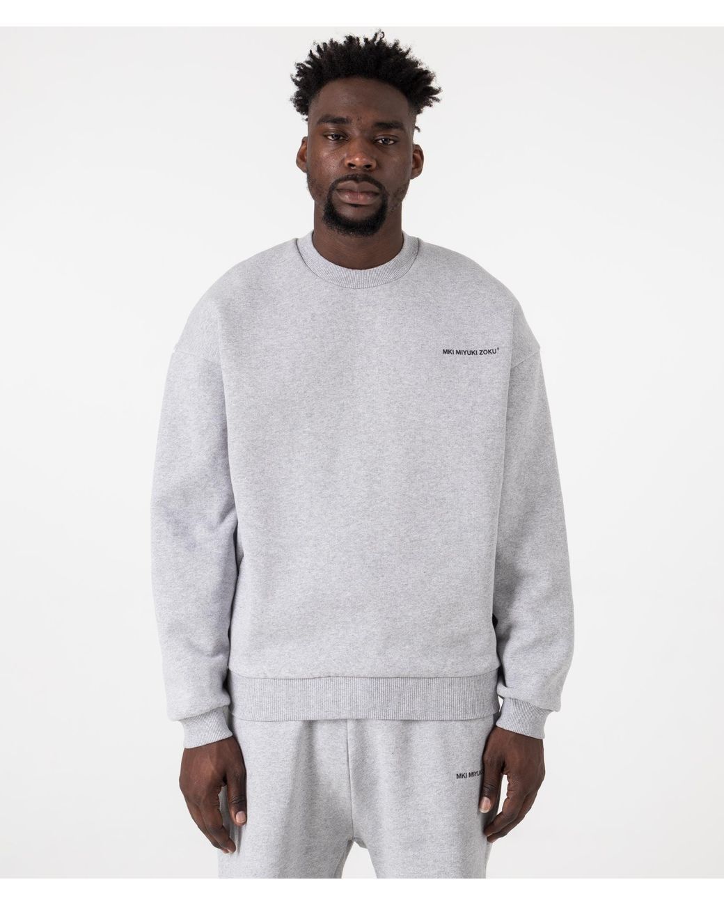 MKI Miyuki-Zoku White Oversized Uniform Crewneck Sweatshirt for men