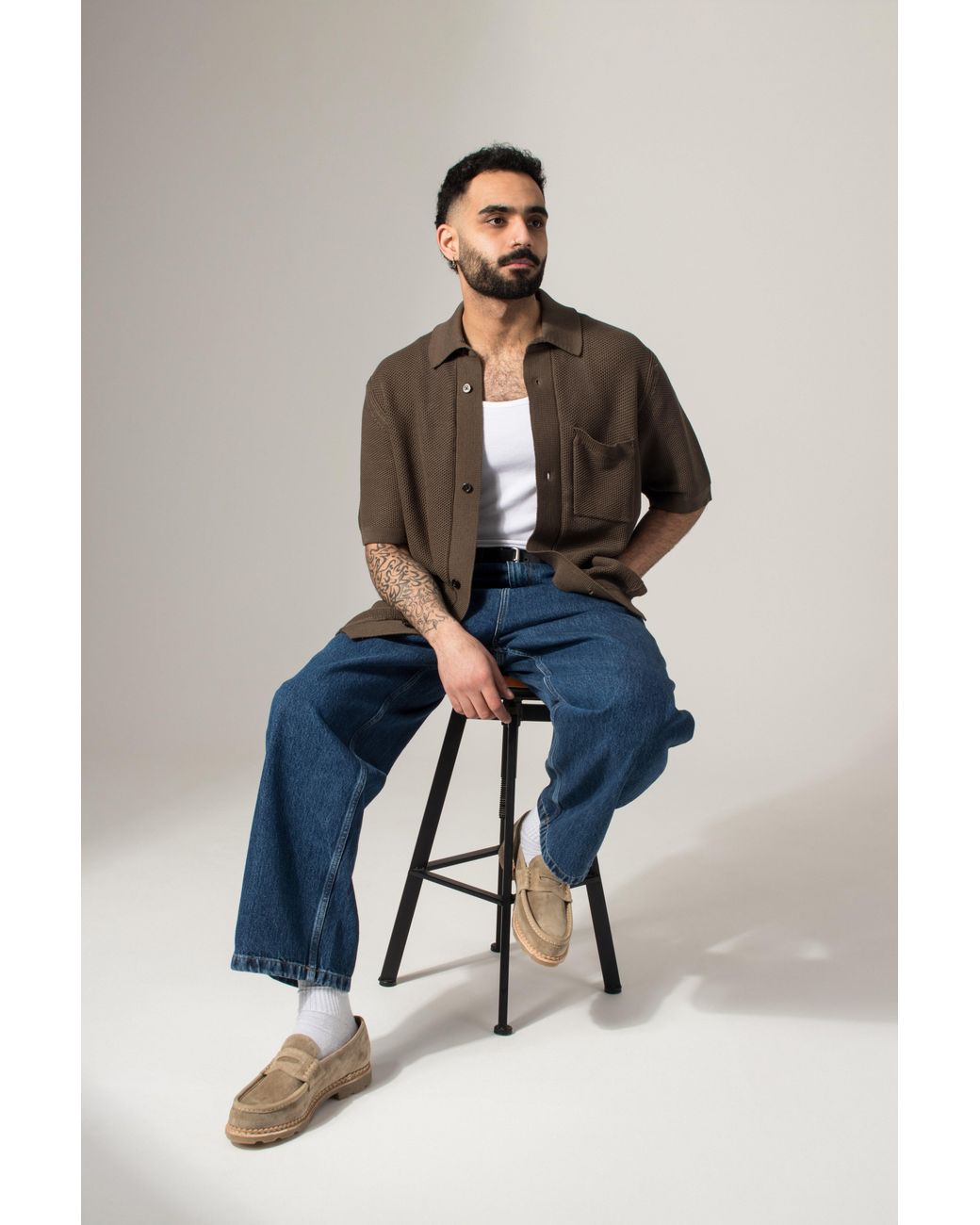 Norse Projects Brown Fredensborg Short Sleeve Knitted Shirt for men