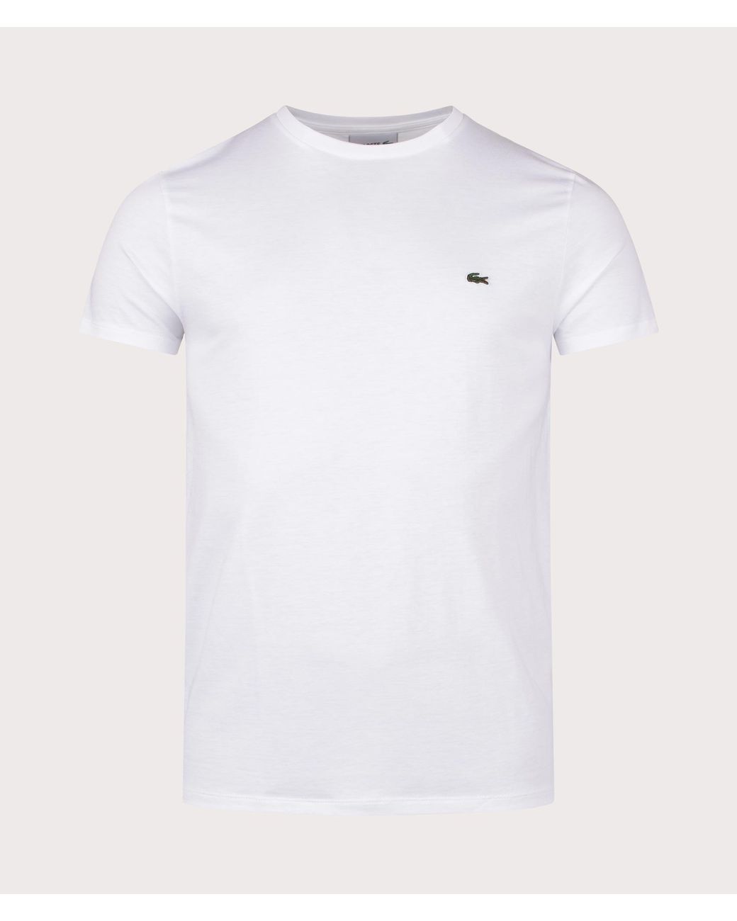 Lacoste White Pima Cotton Croc Logo T-shirt for men
