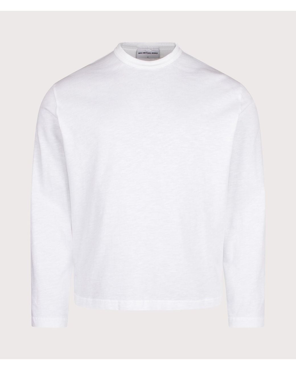 MKI Miyuki-Zoku White Relaxed Fit 220 Gsm Slub Long Sleeve T-Shirt for men