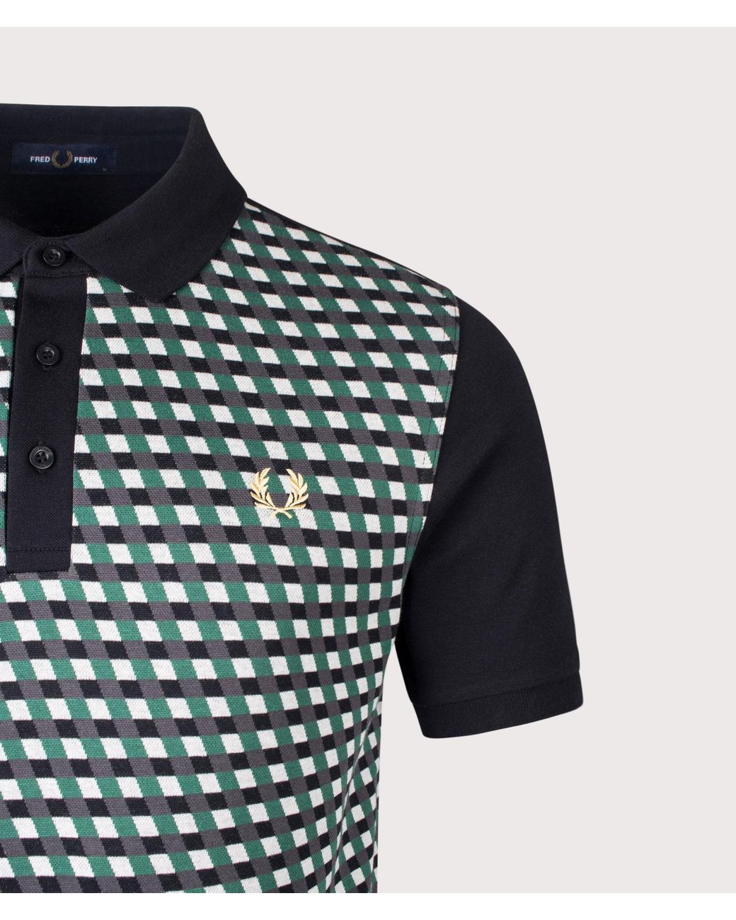 Fred Perry Blue Regular Fit Geometric Polo Shirt for men
