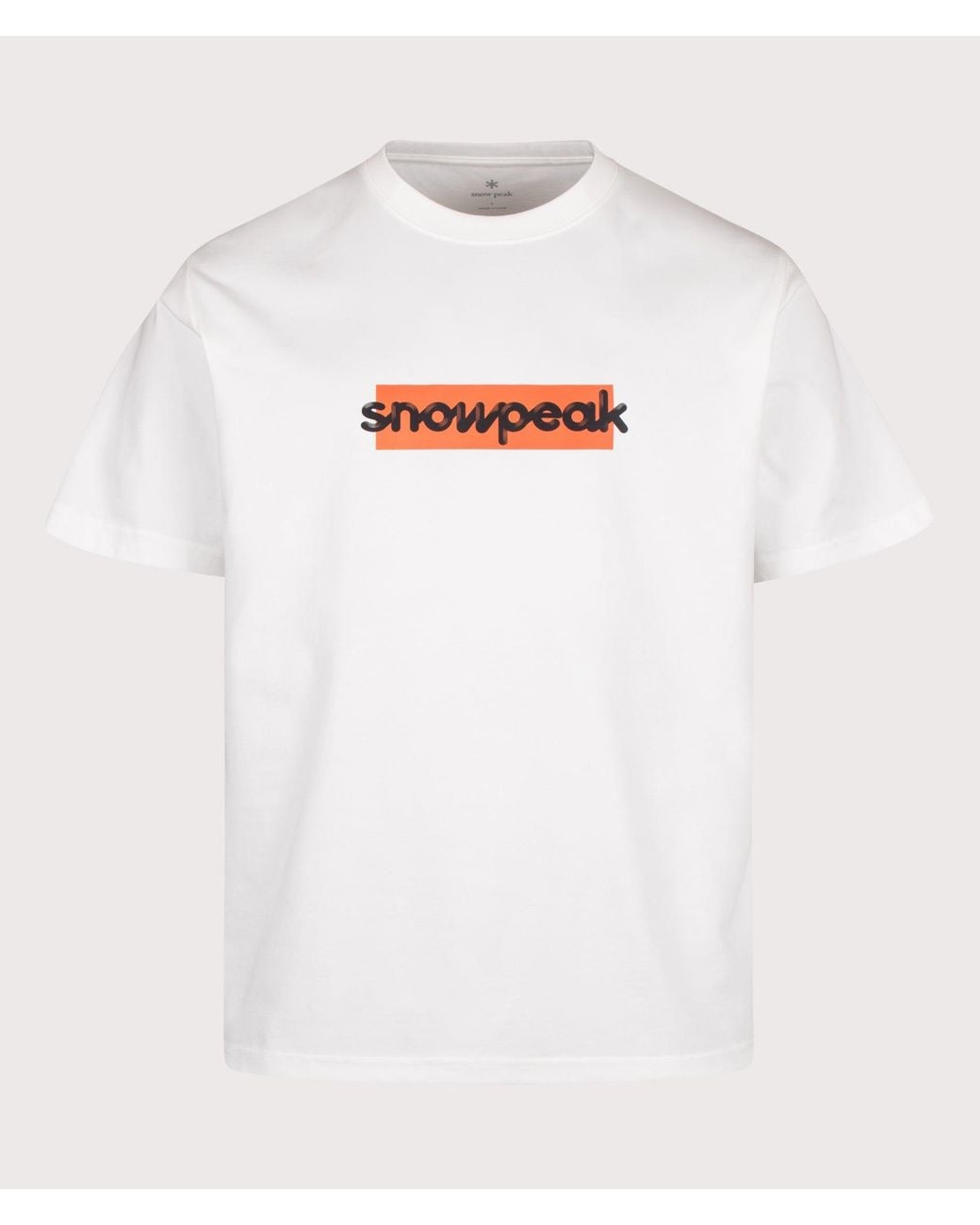 Snow Peak White Regular Fit Sp Reflective Typography T-Shirt for men