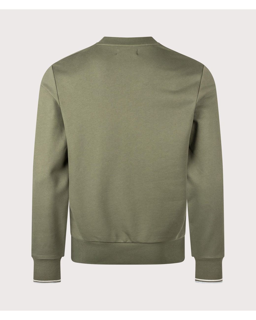 Fred Perry Green Regular Fit Crew Neck Sweatshirt for men