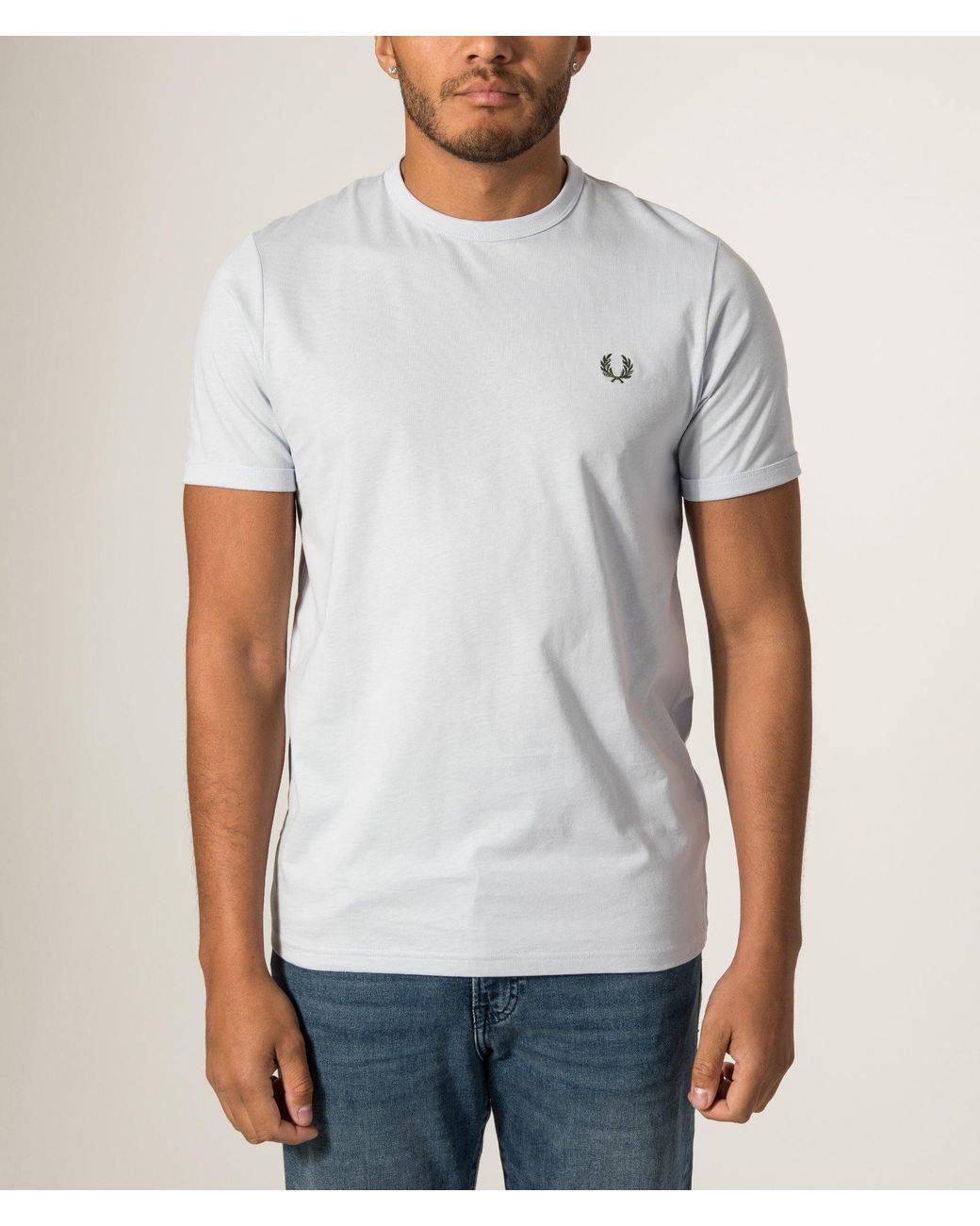 Fred Perry White Regular Fit Ringer T-Shirt for men