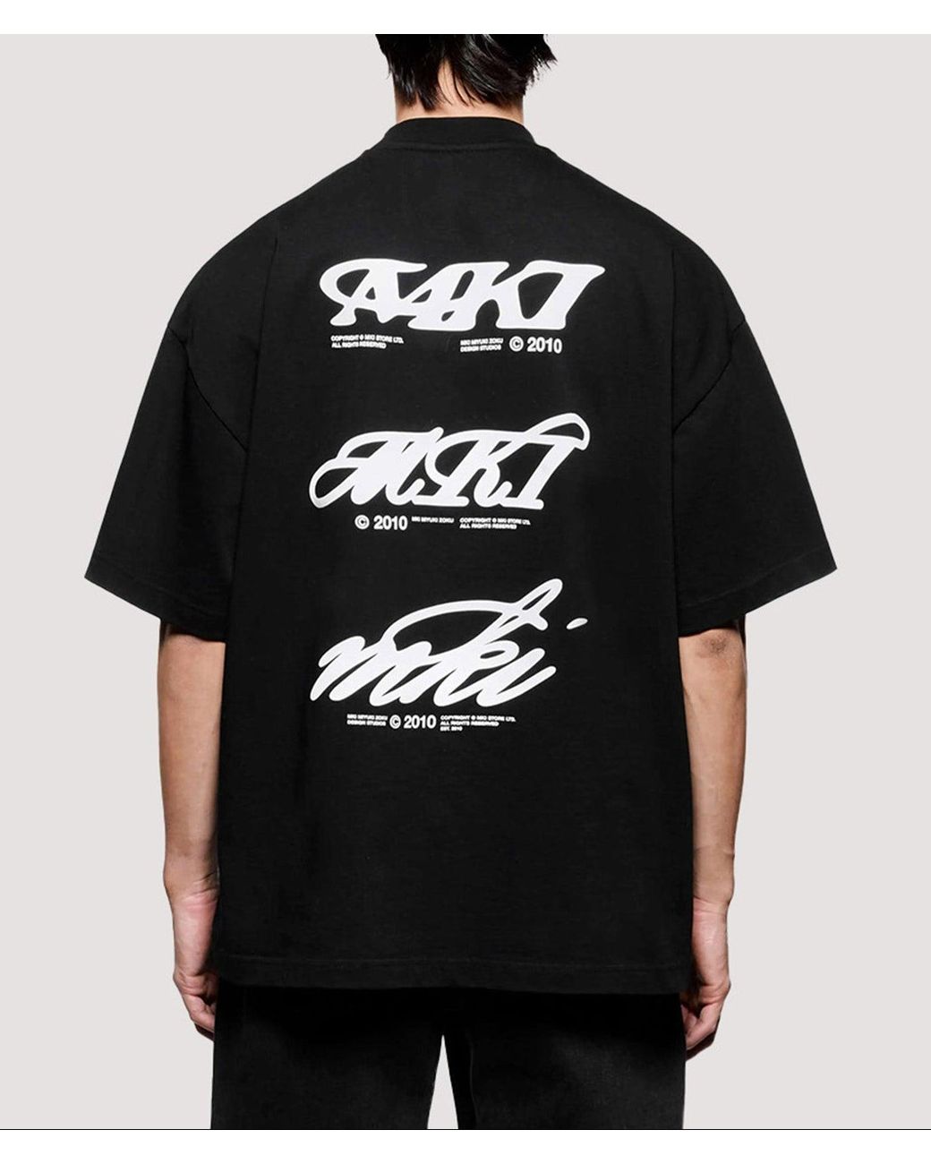 MKI Miyuki-Zoku Black Box Fit Stack T-Shirt for men