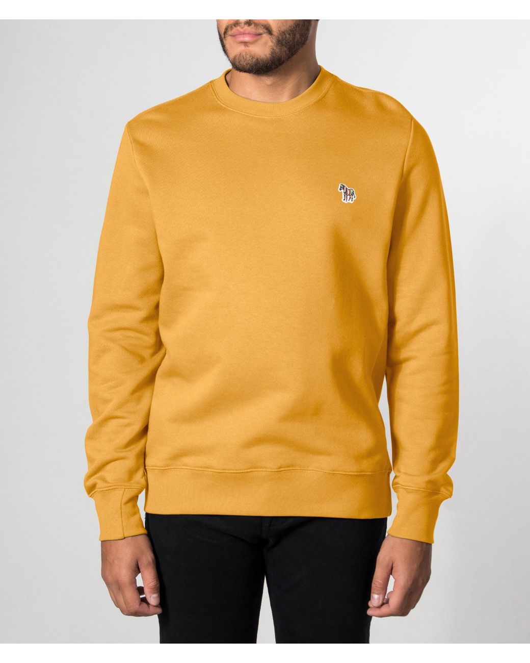 Paul Smith Yellow Regular Fit Organic Cotton Zebra Logo Sweatshirt for men