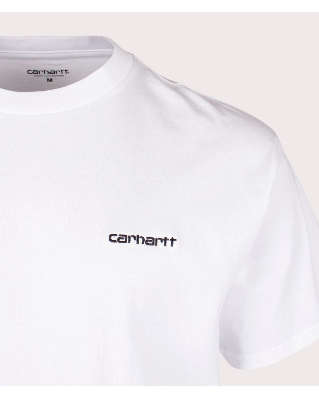 Carhartt White Loose Fit Script Embroidery T-Shirt for men